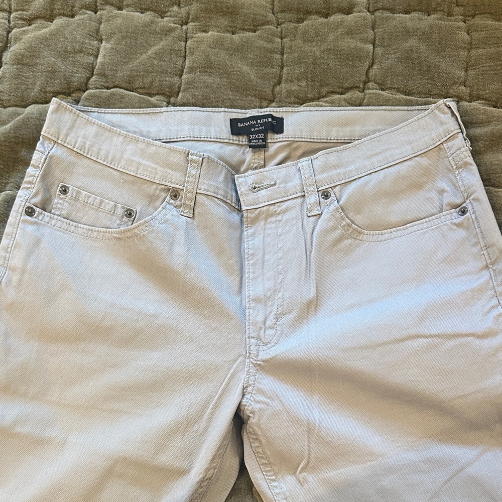Banana Republic Light Grey Slim Fit Pants